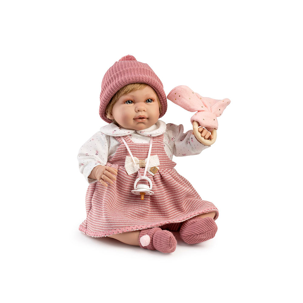 Muñeca Daniela vestido de lana y mordedor – 45 cm