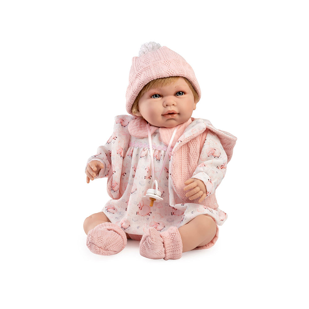 Muñeca Daniela con chaleco rosa – 45 cm