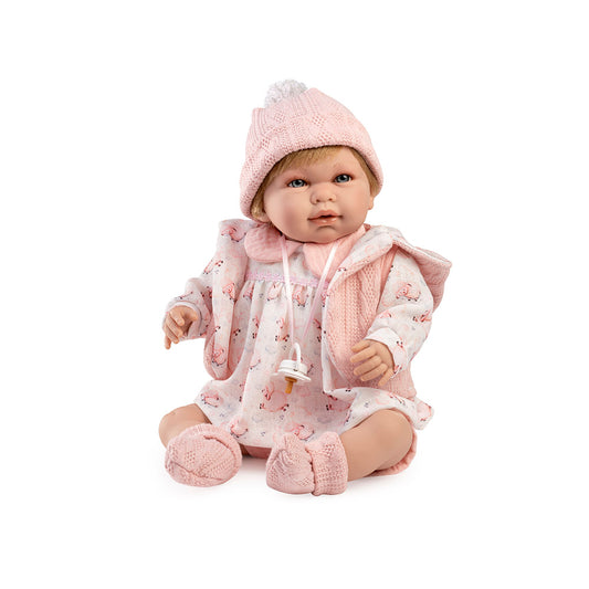 Muñeca Daniela con chaleco rosa – 45 cm