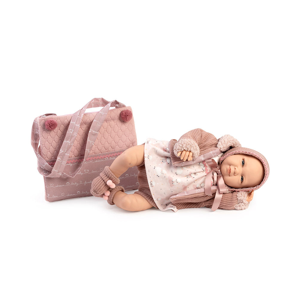 Muñeca Reborn con chaleco rosa – 45 cm