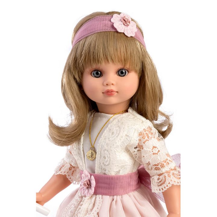 Muñeca Fany comunión lazada tul, 40 cm. Caja