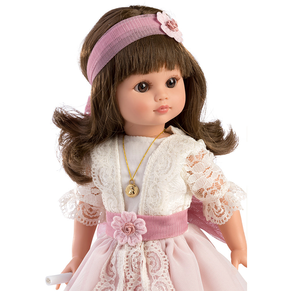 Muñeca Fany comunión lazada tul, 40 cm. Caja