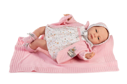Bebé Reborn chaqueta rosa 50 cm