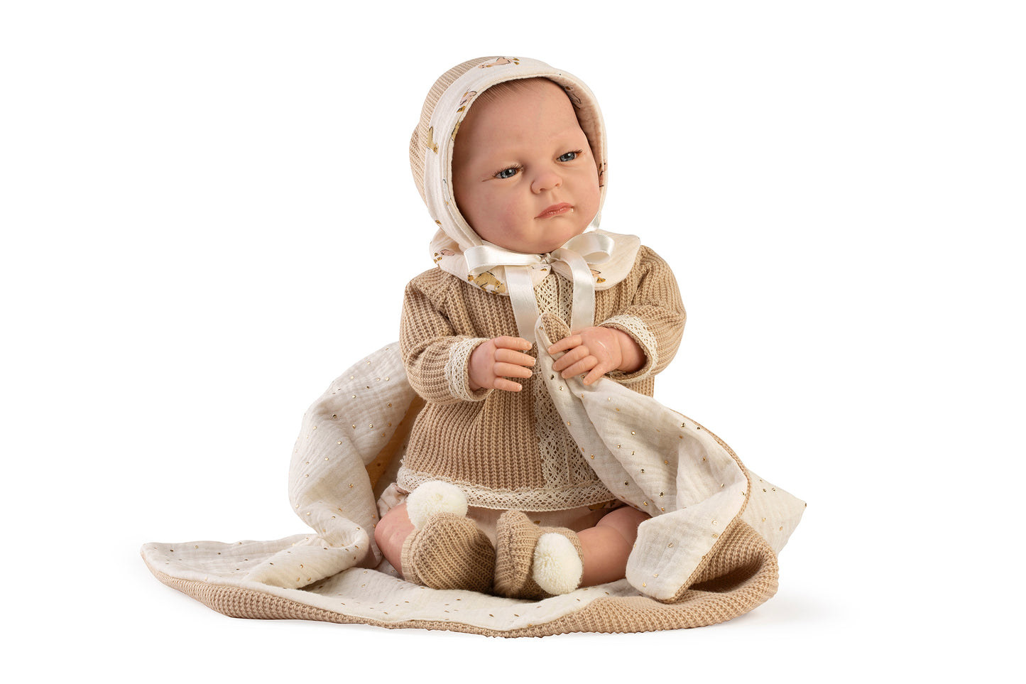 Bebé Reborn jersey marron, 50 cm