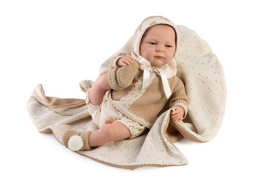 Bebé Reborn jersey marron, 50 cm