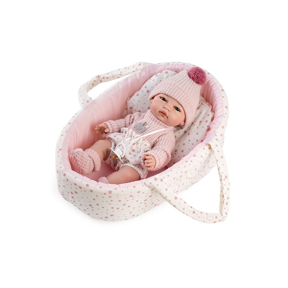 Berbesa - Baby Coral 34 cm, estrellitas, capazo (32211)