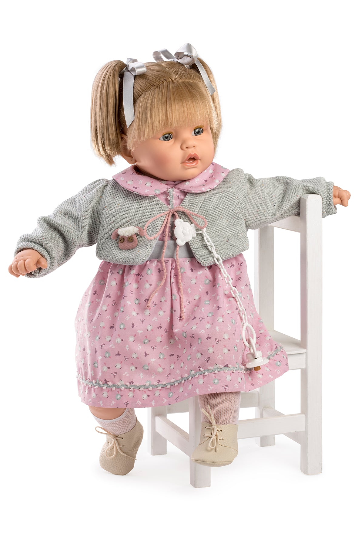 Baby dulzona llorona chaqueta gris 62 cm, bolsa