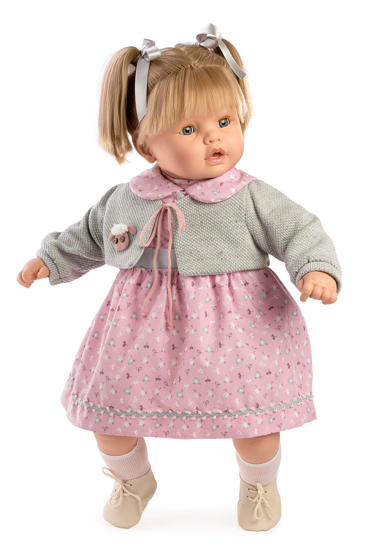 Baby dulzona llorona chaqueta gris 62 cm, bolsa
