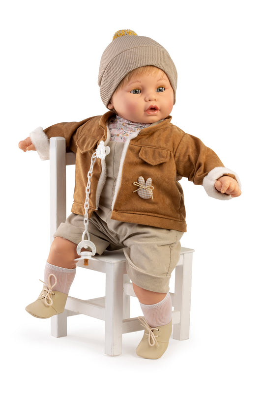 Baby dulzón llorón chaqueta marrón 62 cm, bolsa