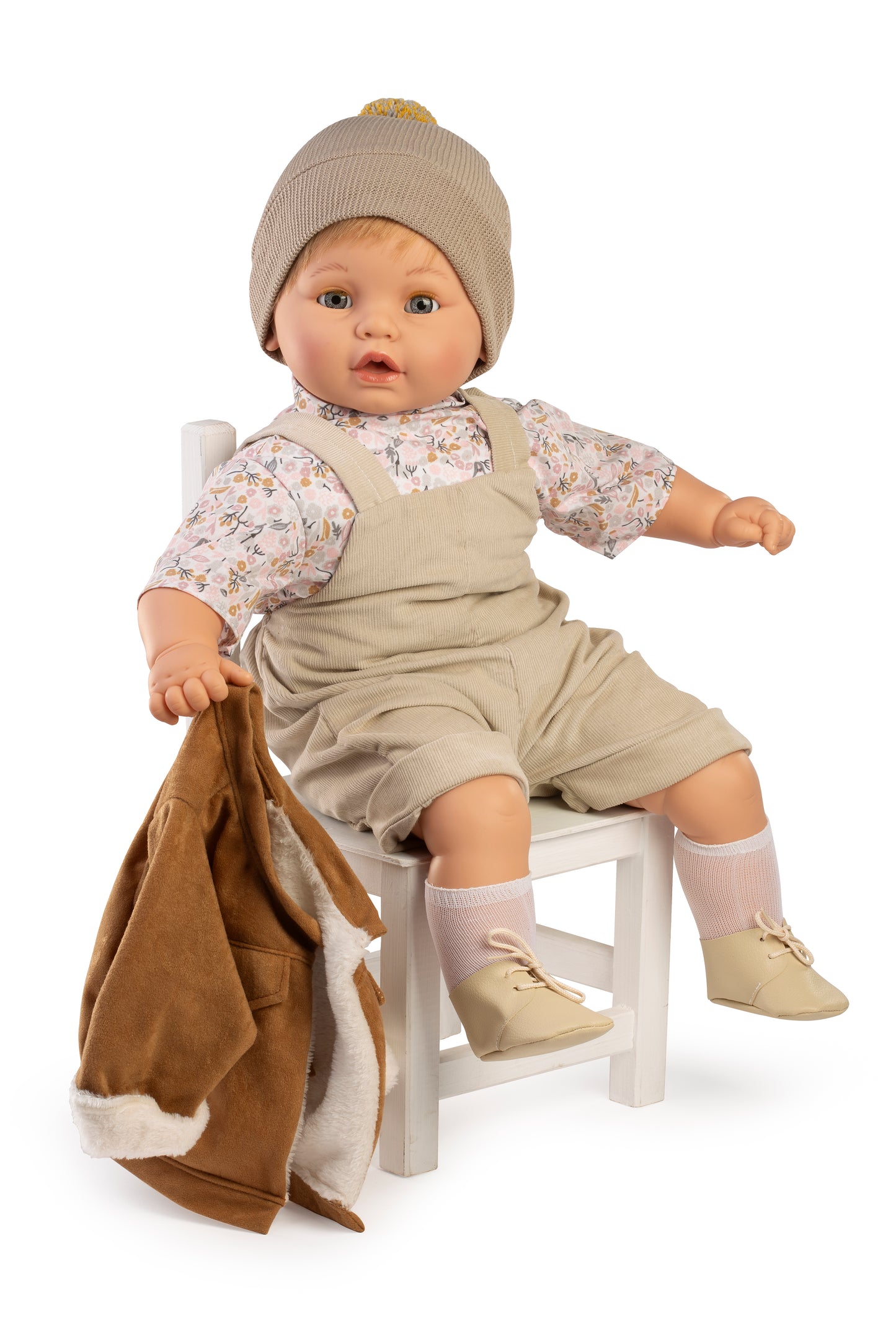 Baby dulzón llorón chaqueta marrón 62 cm, bolsa