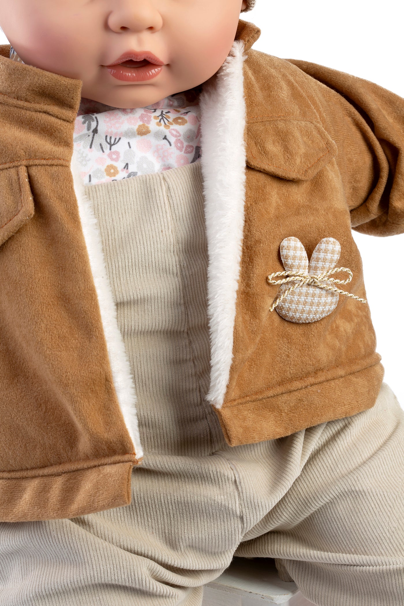 Baby dulzón llorón chaqueta marrón 62 cm, bolsa