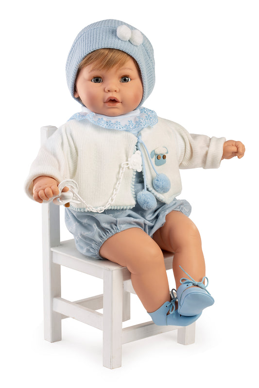 Baby Dulzón chaqueta blanca pompones, 62 cm