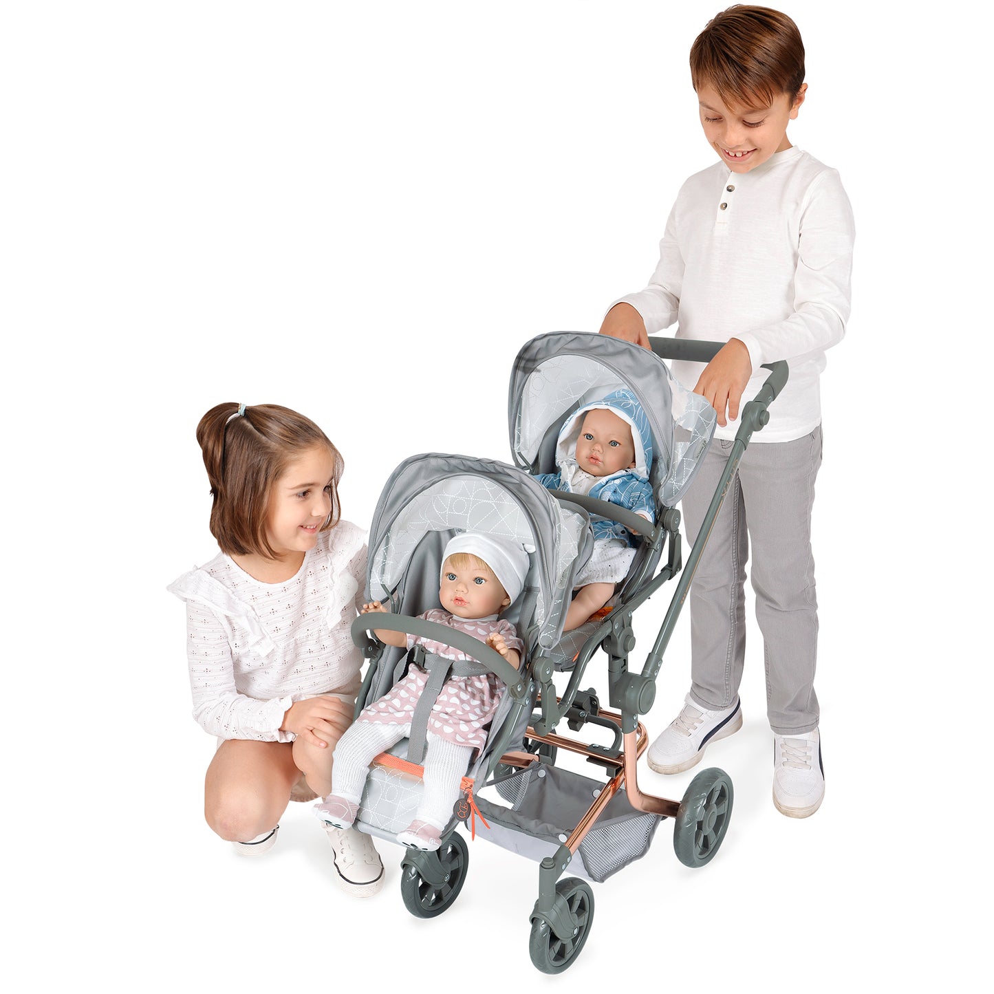 Silla gemelar plegable -NOVEDAD - multiposicion para muñecas de hasta 52 cm